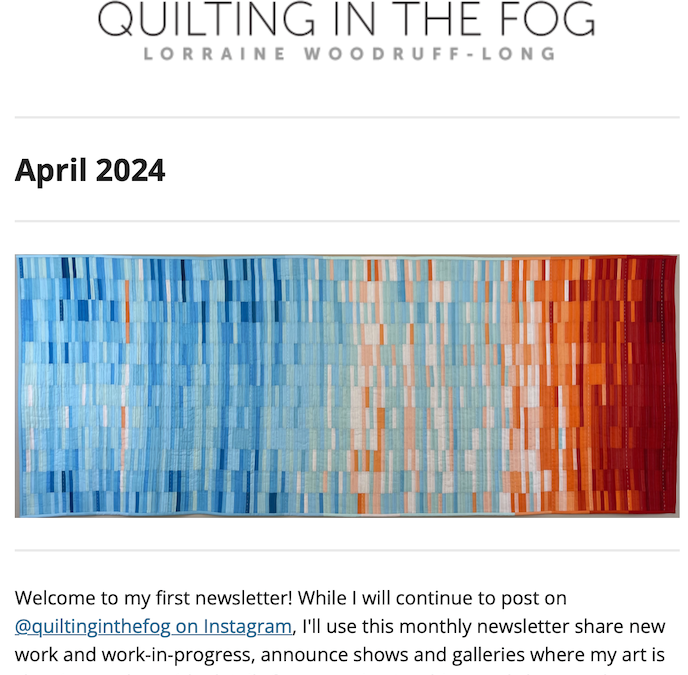 Subscribe to my new Quilting in the Fog Newsletter!